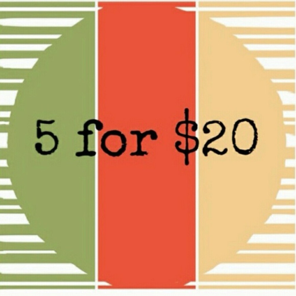 BUNDLE SALE, bundle any 5 items listed under $20 and receive 25% off!!